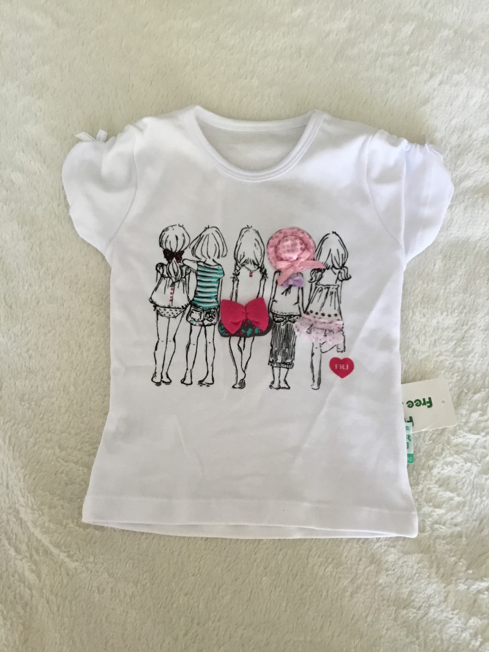 Дитяча футболка для дівчинки з кольоровим принтом
