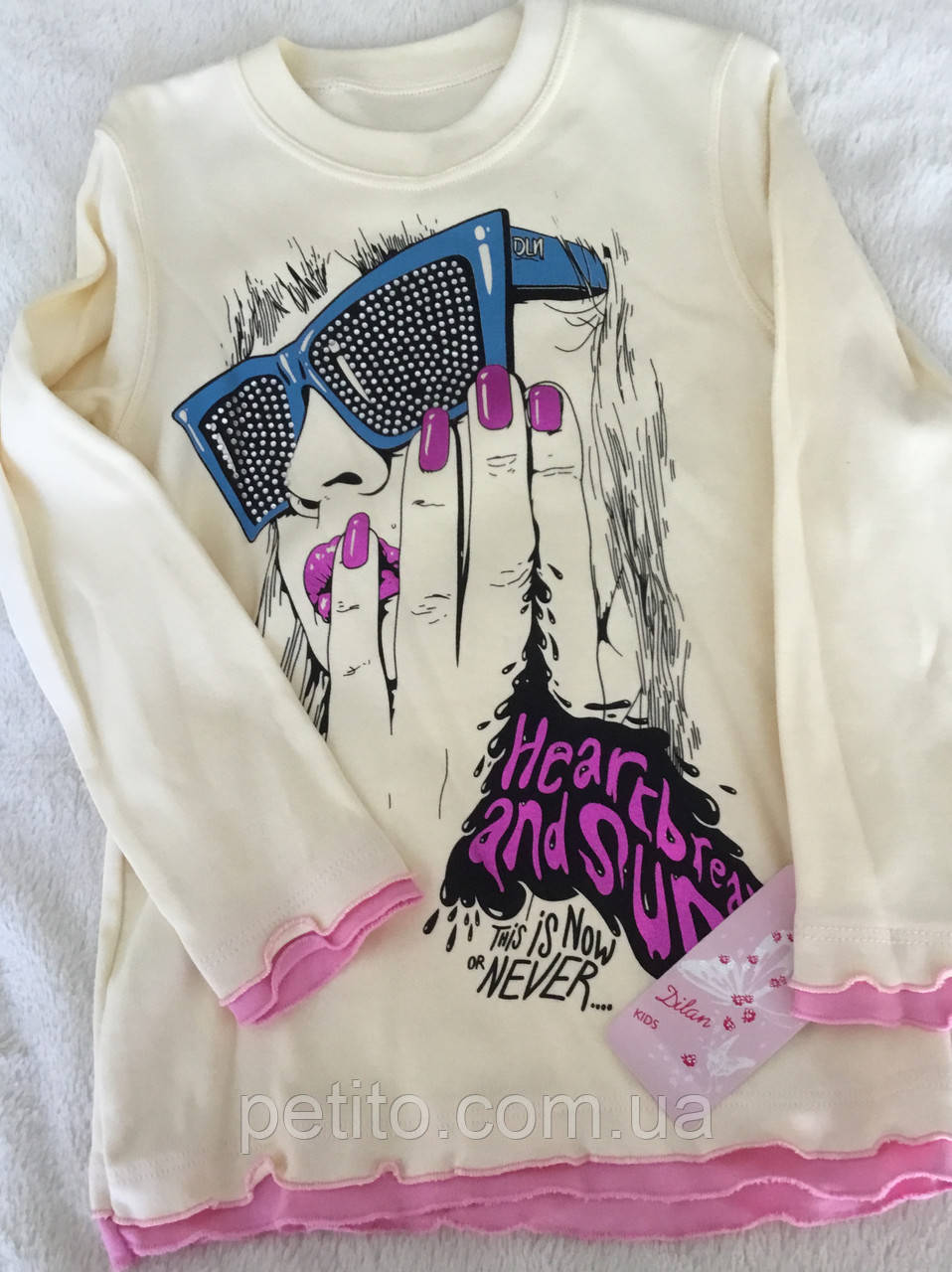 Стильна кофта для дівчинки з круглою горловиною, фото 1