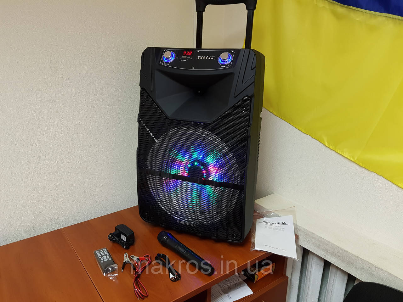 Акустична система EUROMAX EU-1507-PRO USB/FM/Bluetooth, фото 1