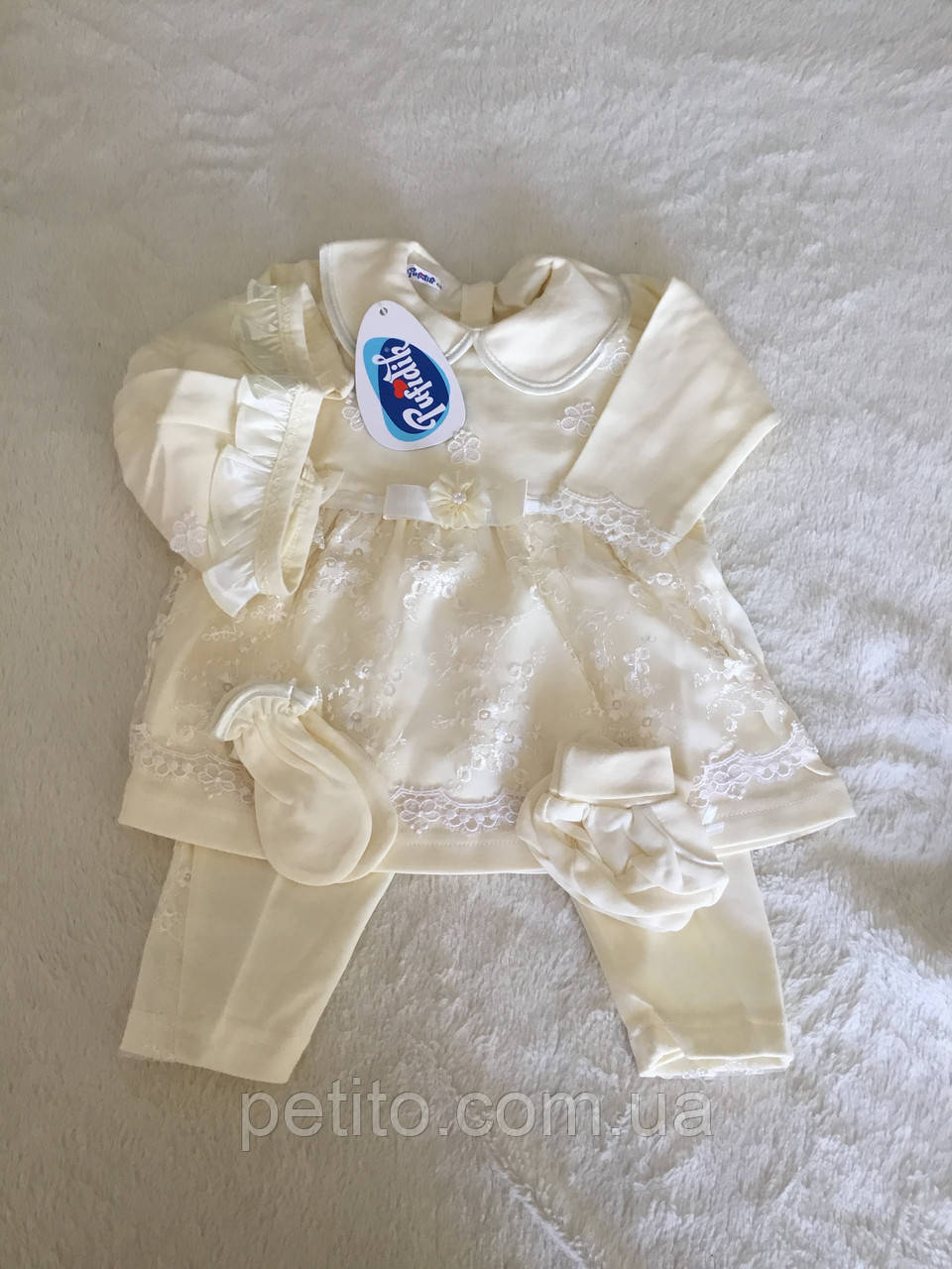 Набір для новонародженої дівчинки світлого кольору, фото 1