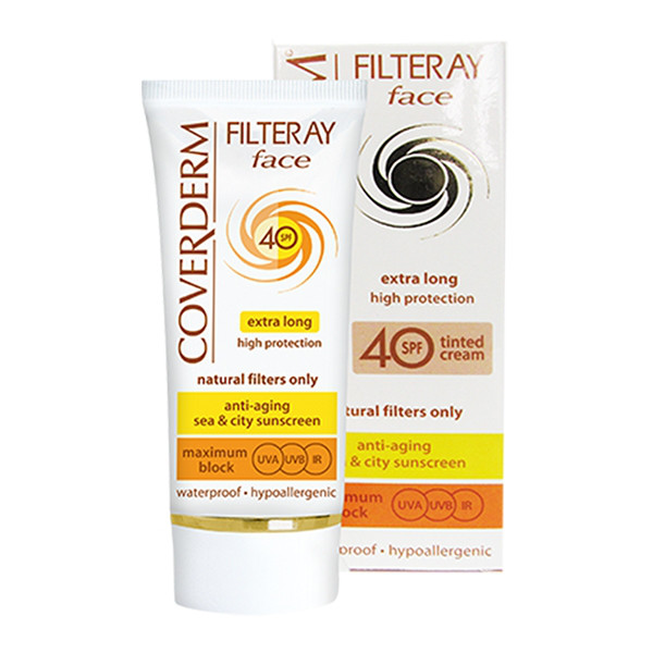 Coverderm Filteray Face Tinted Сонцезахисний крем із тональним ефектом М'який Коричневий SPF 40