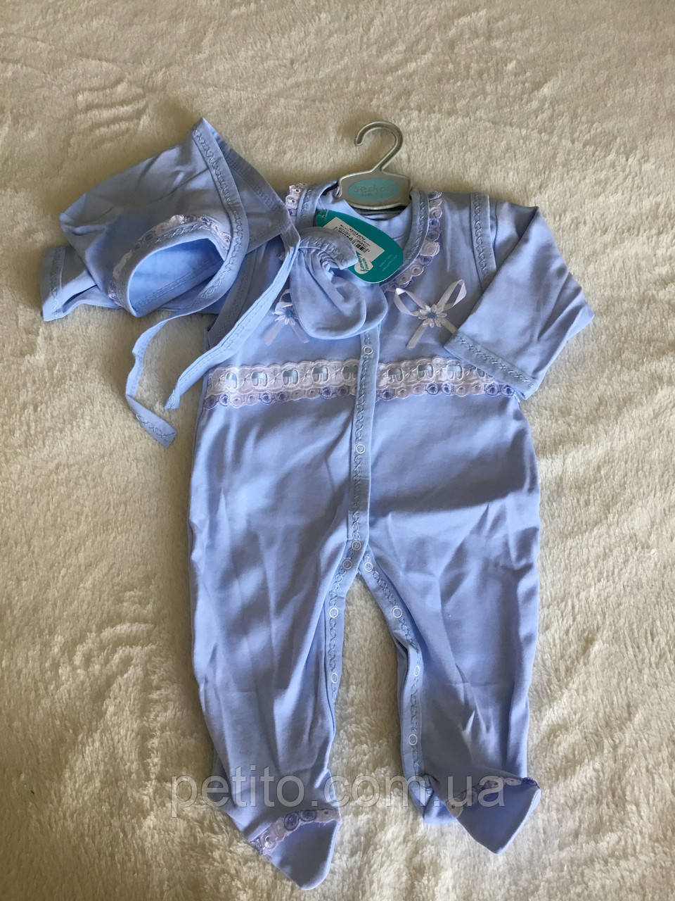 Гарний набір для немовляти в блакитному кольорі, фото 1