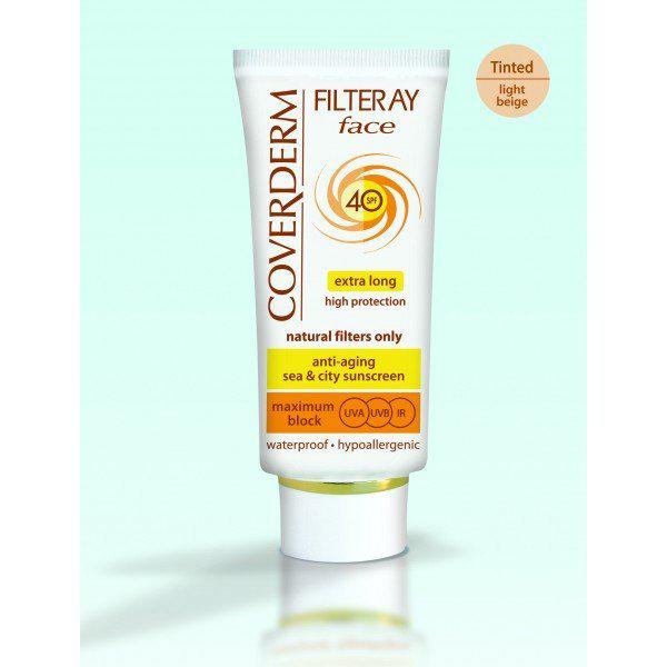 Coverderm Filteray Face Tinted Сонцезахисний крем із тональним ефектом Світло-бежевий SPF 40
