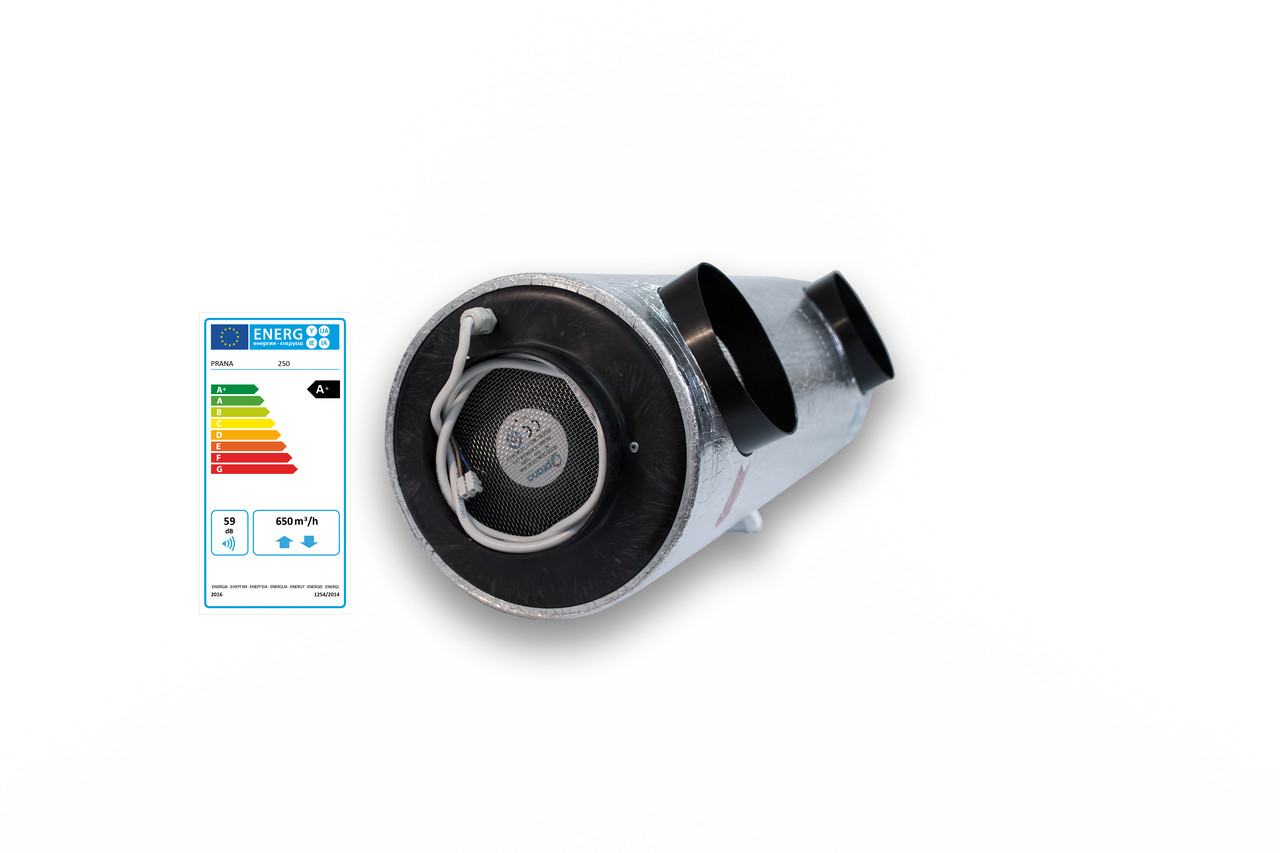 Промисловий рекуператор повітря Prana 250 (V-650м3/год, ККД 74-51%)