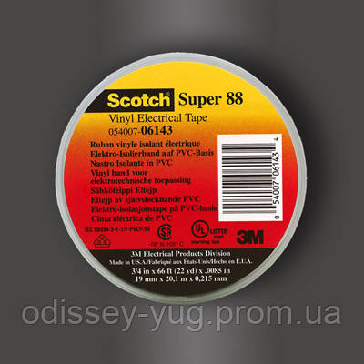 Ізоляційна стрічка 3М Scotch Super 88 (19 мм х 20 м х 0,216 мм). 88