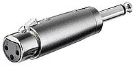 Перехідник аудіо XLR 3p-Jack 6.3mm F/M Goobay (75.02.7451) адаптер Mono Metal корпус