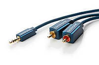 Кабель аудіо-адаптер Jack 3.5mm 3pin-RCAx2 M/M 2.0m ClickTronic (75.07.0467) Casual D=3.9+6.0mm 96xWires