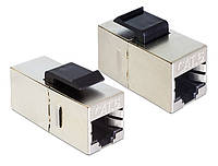 Перехідник мережевий RJ45 STP6 F/F Delock (70.08.6210) Keystone Compact Metal Gold