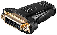 Перехідник відео HDMI-DVI F/F Goobay (75.06.8690) 24+5 Integrated Gold