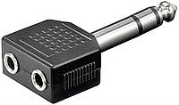 Перехідник аудіо Jack 3.5mm 3pin-6.3mm F/M Goobay (75.01.1103) 2x1 адаптер Stereo Y-Form