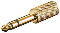 Перехідник аудіо Jack 3.5mm 3pin-6.3mm F/M Goobay (75.01.1062) адаптер Stereo Gold Metal