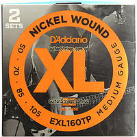 Струни бас D'Addario EXL160TP Medium 50-105 2 sets