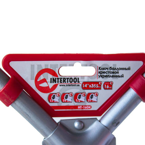 Ключ балонний хрестової посилений 17х19х21мм і 1/2" Intertool HT-1604, фото 3