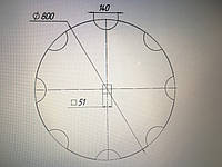 Диск борони Корвет d800 s8мм кв.51 ромашка Z10 ст30MnB5(бор), фото 3