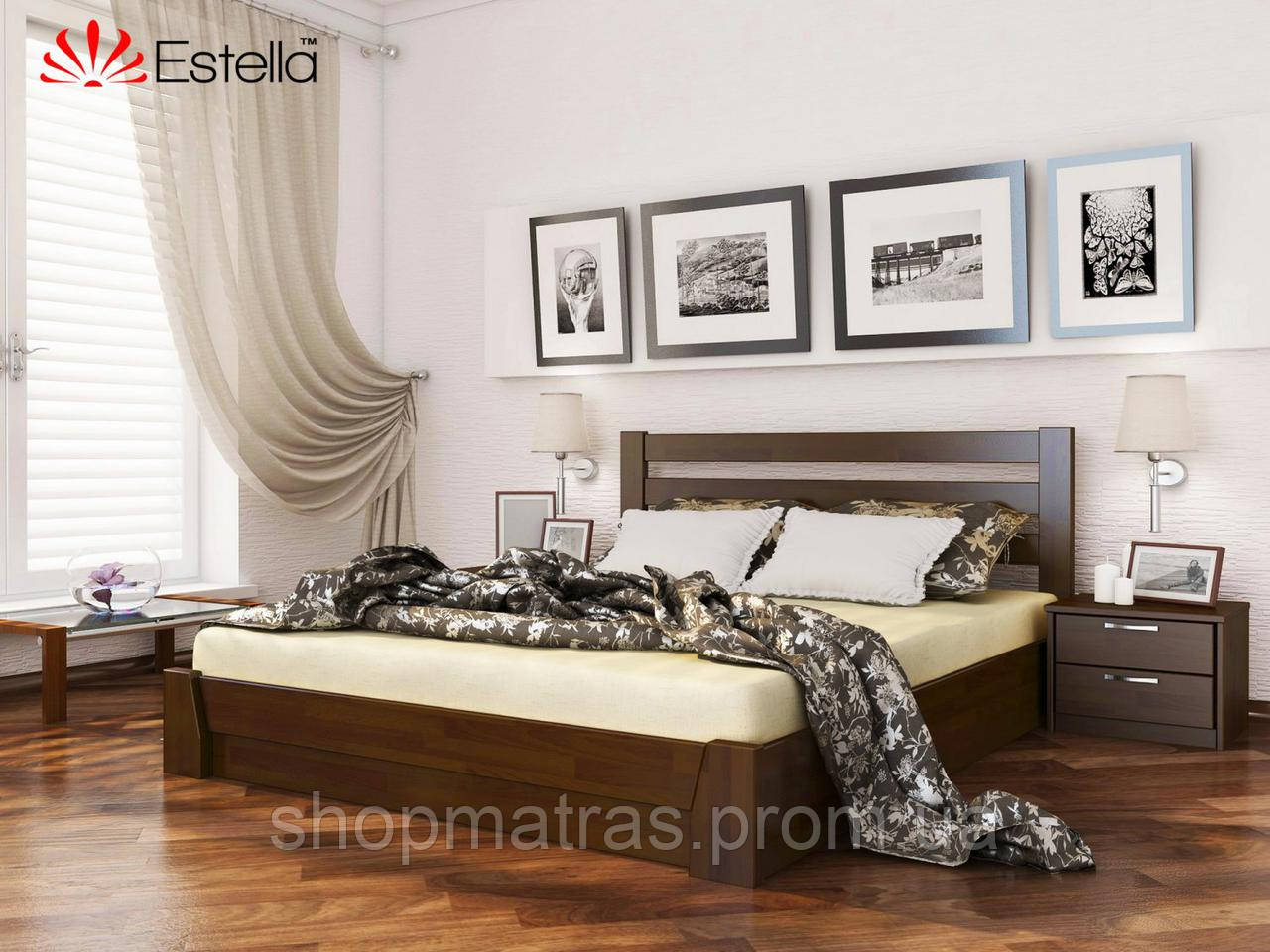 Кровать СЕЛЕНА с подъемным механизмом, деревянная, буковая, производитель Эстелла, магазин МК - фото 2 - id-p734729402