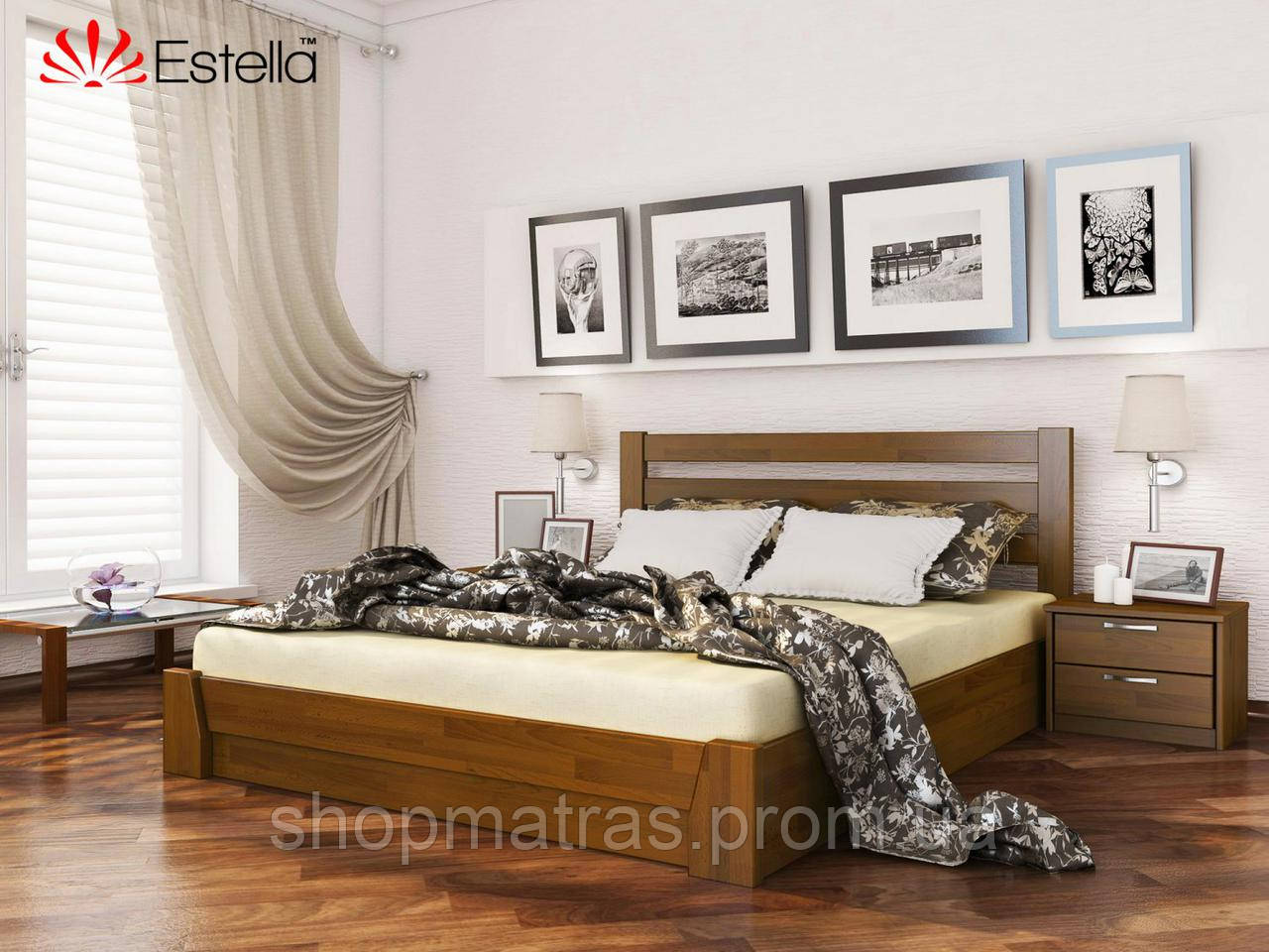 Кровать СЕЛЕНА с подъемным механизмом, деревянная, буковая, производитель Эстелла, магазин МК - фото 5 - id-p734729402