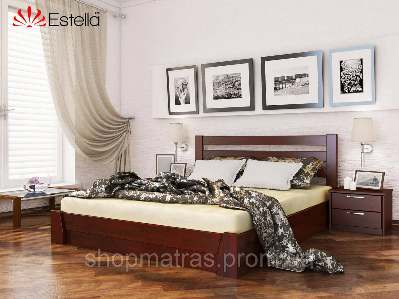 Кровать СЕЛЕНА с подъемным механизмом, деревянная, буковая, производитель Эстелла, магазин МК - фото 8 - id-p734729402