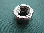 DIN 934 (ГОСТ 5927-70; ISO 4032) : гайка шестигранна, нержавіюча сталь А2 (AISI 304)