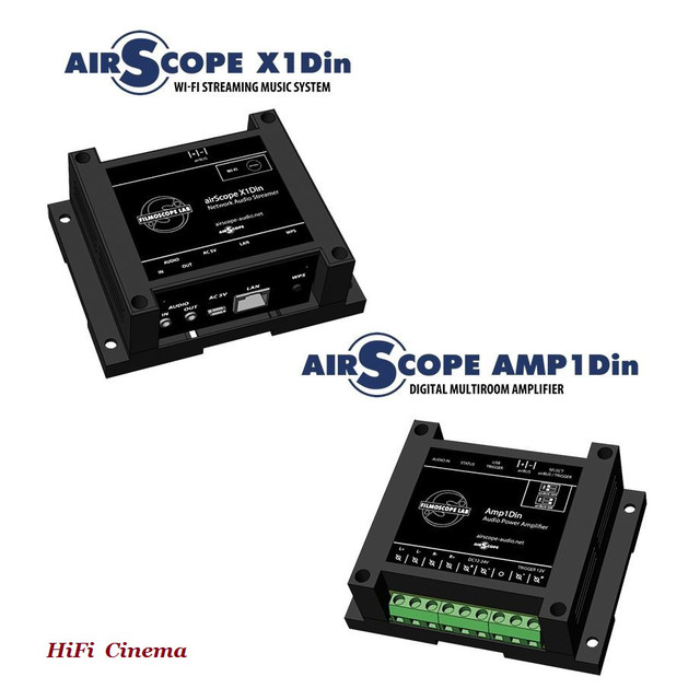 FilmoScope airScope X1Din & AMP1Din multiroom sound system
