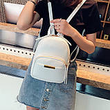Рюкзак міський жіночий з екошкіри (білий), фото 4