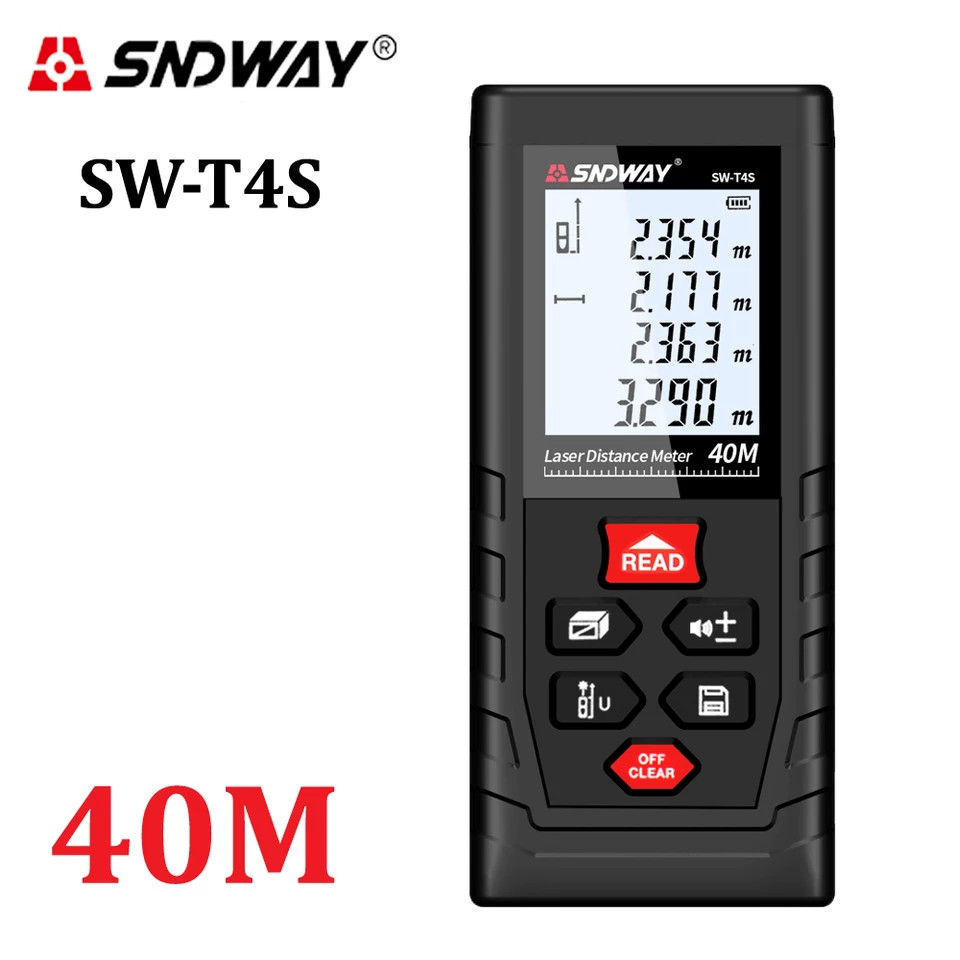 Лазерна рулетка далекомір 40 м SNDWAY SW-T4S