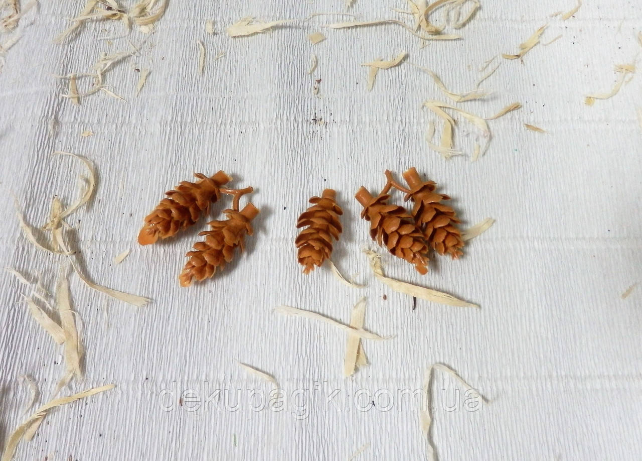 Декоративна штучна Шишка, 4см, 5штук, фото 1