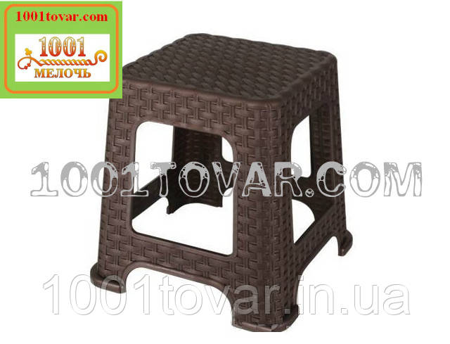 Стілець-табурет малий "Ротанг" (коричневий колір), "Еlif plastic" (стілець малий Еліф"), фото 1