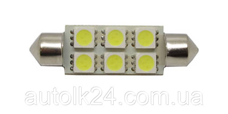 LED-лампа C5W 39 мм 6 SMD5050 12V