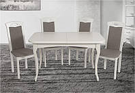 Стол обеденный деревянный Мартин белый 130-170х78 см (раскладной)