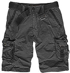 Шорти VINTAGE чорні SURVIVAL SHORTS PREWASH SCHWARZ