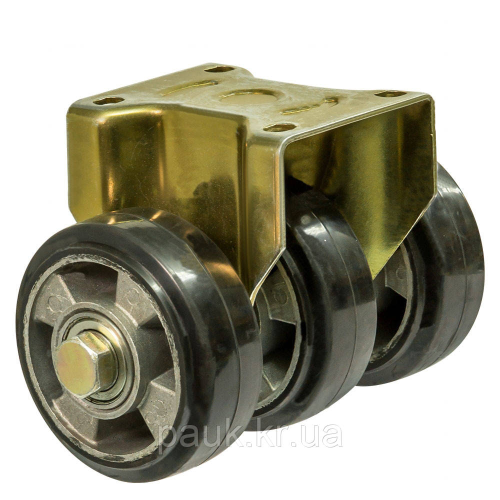 Колесо 2707-MTS3-126-B(27 "Medium Top Special") Ø 125мм, неповоротне потрійне з кріпильною панеллю