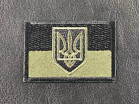 Нашивка прапор з гербом хакі 60х42 мм