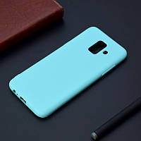 Чохол Samsung A600 / A6 / A6 2018 силікон soft touch бампер м'ятно-блакитний