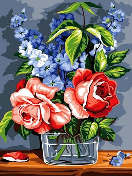 Картини по номерам 30х40 см. Babylon Троянди (VK-075)