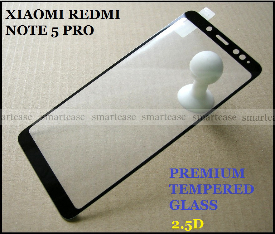 Premium Tempered Glass 2.5D захисне скло Xiaomi Redmi Note 5 Pro, чорні рамки 0,33 мм