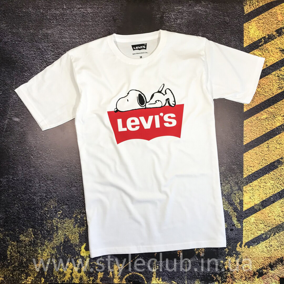 Футболка Levis Snoopy Белая | Оригинальные Бирки | Мужская и Женская ...