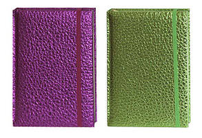 Блокнот В5 144арк, в клітинку, на гумці, тверда обкладинка Wilhelm Buro рожевий/зелений