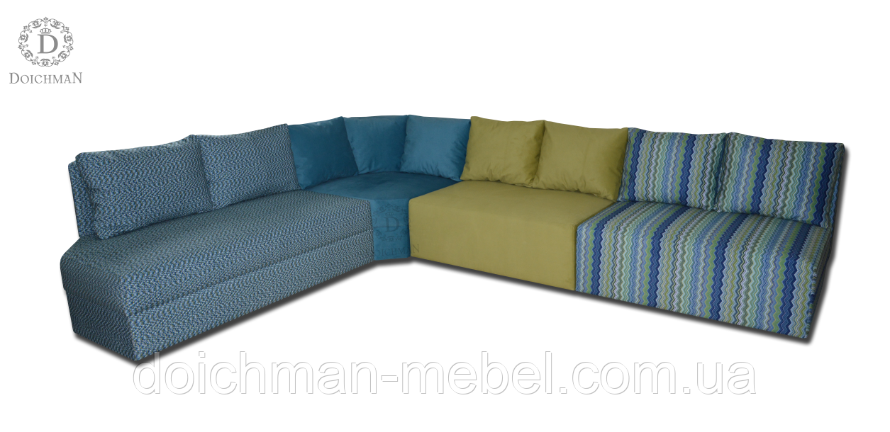 Сучасний яскравий модульний диван зі спальним місцем