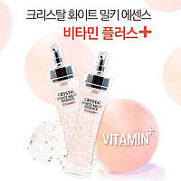 3W CLINIC Crystal White Milky Essense Вибілювальна есенція з рожевими кристалами та вітаміном В3