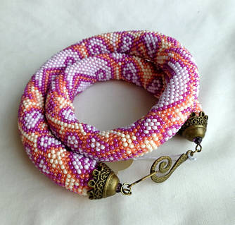 Изготовление традиционных украшений из бисера. Бусы-жгуты Бусы авторские, Жгут из бисера с Лавой, черные