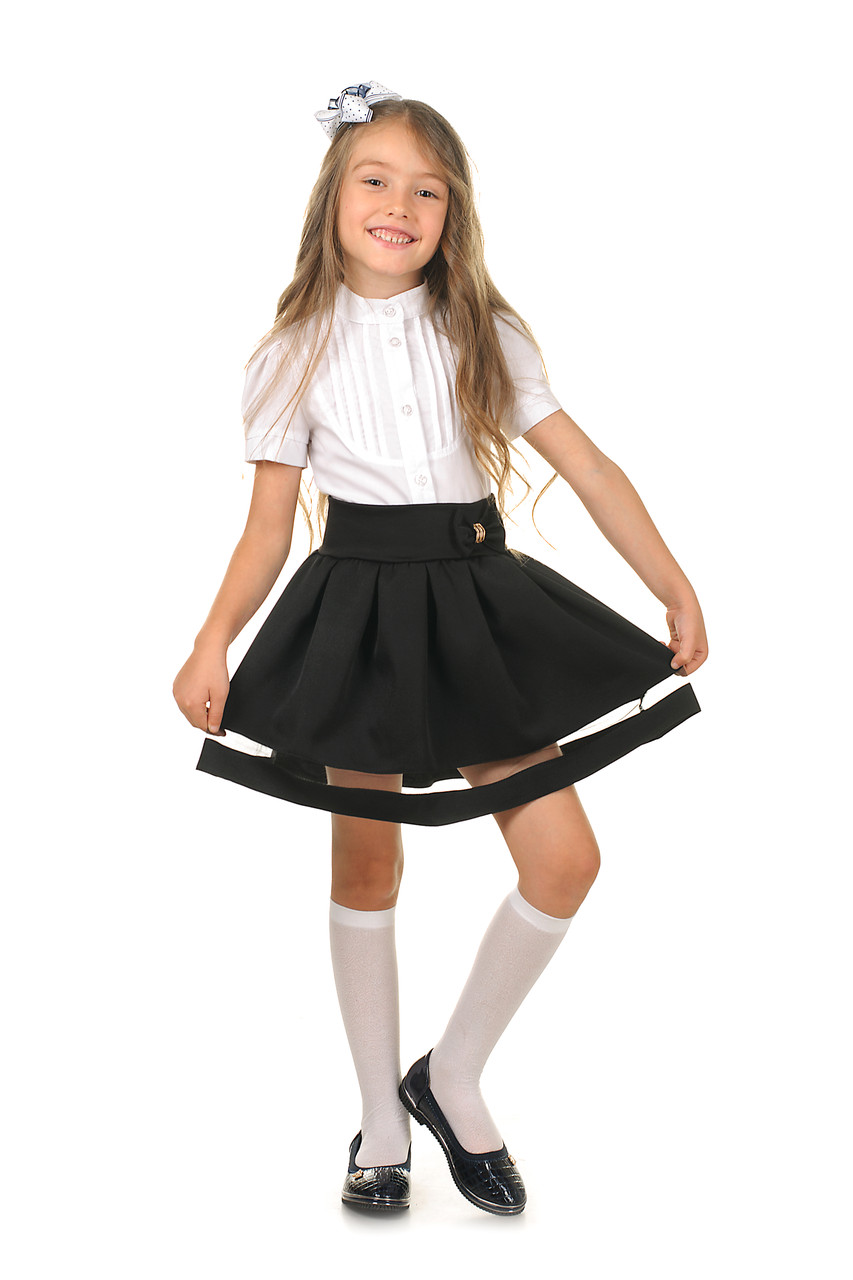 Черная школьная юбка для девочки в классическом стиле, цена 290 грн ...
