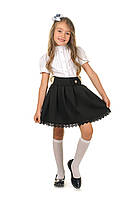 Стильная школьная юбка для девочки в черном цвете