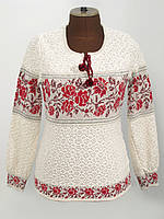 Вишиванка жіноча Троянди червоні горизонтальні