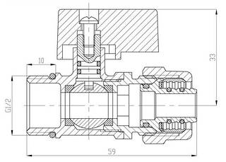 Кран 16х1/2" ZK-57-C15 invena, фото 2