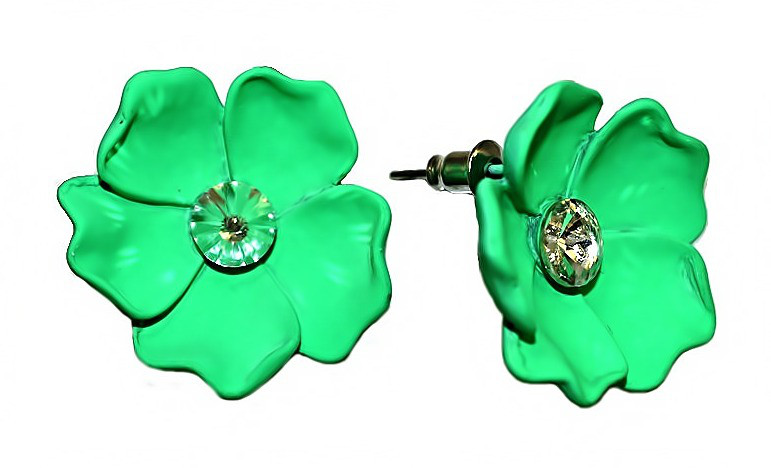 Сережки-гвоздики із полімерної глини. Діаметр: 23 мм