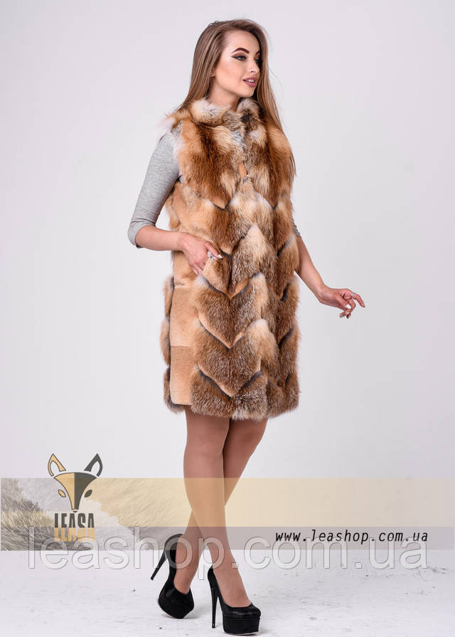 Меховая жилетка из лисы, качественные фото Жилетка из канадской лисы, фото