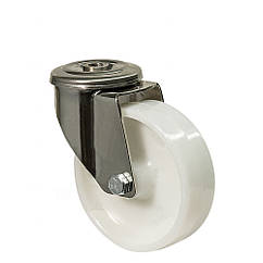 Колесо 4605-NI-081-P, Ø 80 мм, поворотне колесо 46 Norma Inox, колесо в харчовий цех, медичне колесо з поліаміду, колесо на візок