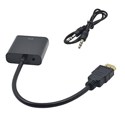 Адаптер-конвертер HDMI на VGA + звук (перехідник) Converter емулятор монітора, фото 2