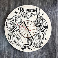 Детские круглые бесшумные настенные часы «Рапунцель»