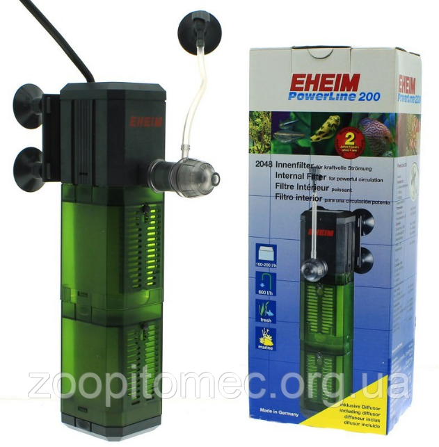 Внутрішній фільтр EHEIM (Эхейм) PowerLine 200 для акваріумів до 200 л + губки, фото 1